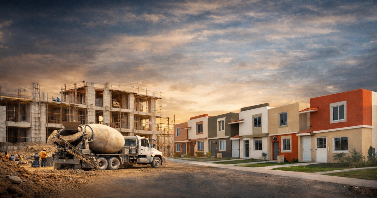 Vivienda social en México con obras en ejecución y viviendas terminadas del plan Infonavit 2026